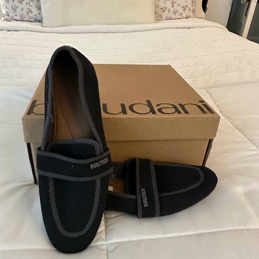 Nautica Black Slip-On Loafers